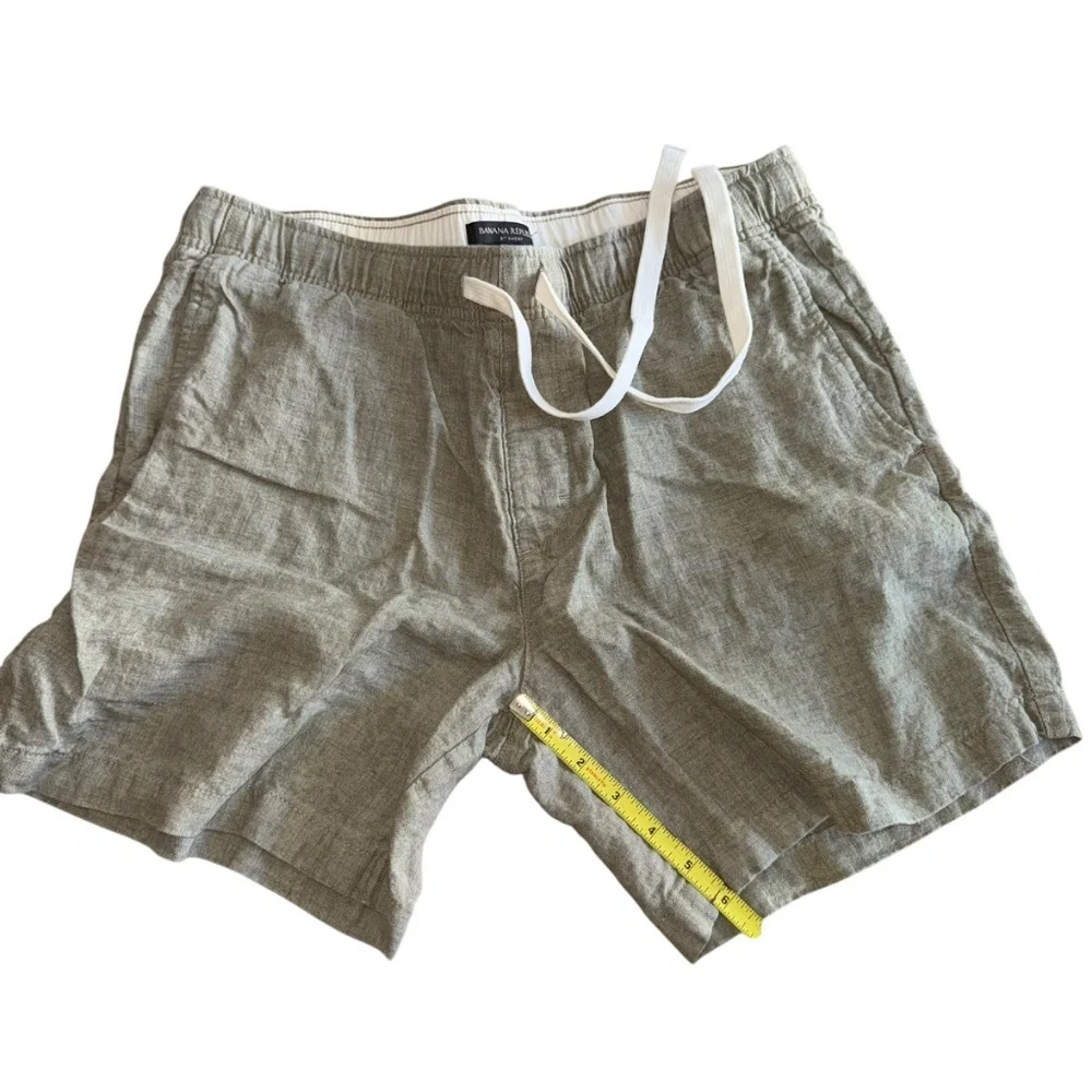 Banana Republic Linen 8 Inch Deck Shorts Green Size M - Picture 4 of 6